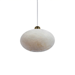 Подвесной светильник с плафоном в виде эллипса из белого алебастра Cryptocrystalline Stone варинант исполнения - 3 | Loft Concept в Уфе