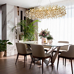 Линейная люстра с хрустальными подвесками Fairytree Gold Crystal Linear Chandelier 14 варинант исполнения - 2 | Loft Concept в Уфе