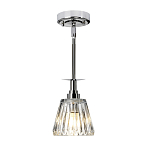 Подвесной светильник хромированного цвета с граненым прозрачным стеклянным плафоном Elstead Lighting варинант исполнения - 2 | Loft Concept в Уфе