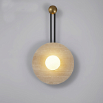 Бра круглое с каменным основанием и плафоном из стекла в форме шара Shaw Marble Lighting варинант исполнения - 4 | Loft Concept в Уфе