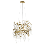 Подвесная люстра в виде ветвей деревьев золотого цвета с прозрачными подвесками-каплями 8 и 14 ламп Droplet Chandelier варинант исполнения - 2 | Loft Concept в Уфе