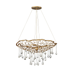 Люстра подвесная золотого цвета с металлическим сетчатым основанием и стеклянными каплевидными подвесками Hinkley варинант исполнения - 2 | Loft Concept в Уфе