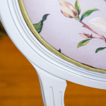 Стул светло-серый из натурального бука с изображением птиц и цветов Blooming Birds варинант исполнения - 2 | Loft Concept в Уфе