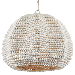 Подвесной светильник в форме купола с декором из круглых деревянных бусин White Wooden Beads Chandelier варинант исполнения - 2 | Loft Concept в Уфе