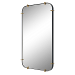 Зеркало настенное в черной металлической раме Mirror Cardinal варинант исполнения - 1 | Loft Concept в Уфе