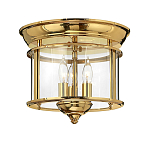 Потолочный светильник в форме фонаря с прозрачным цилиндрическим плафоном и тремя лампами в форме свечей Hinkley варинант исполнения - 5 | Loft Concept в Уфе