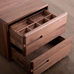 Прикроватный столик деревянный с 2-мя ящиками Moon Walnut Furniture варинант исполнения - 5 | Loft Concept в Уфе