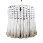 Подвесной светильник круглый плетеный с белой бахромой Braided Bundle of Ears варинант исполнения - 1 | Loft Concept в Уфе