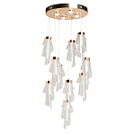 Люстра каскадная с 10-ю прозрачными плафонами Wave Line варинант исполнения - 2 | Loft Concept в Уфе