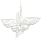 Люстра белая в форме спирали с декором из круглых деревянных бусин White Wooden Beads варинант исполнения - 3 | Loft Concept в Уфе