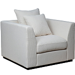 Дизайнерское кресло мягкое с обивкой из рогожки кремового цвета Decoration of Everything варинант исполнения - 1 | Loft Concept в Уфе