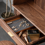Туалетный стол деревянный с ящиком и зеркалом Moon Walnut Furniture варинант исполнения - 6 | Loft Concept в Уфе