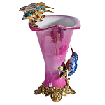 Ваза розового цвета из фарфора с птичкми и цветущими ветвями Garden of Eden варинант исполнения - 3 | Loft Concept в Уфе