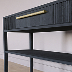 Дизайнерская Консоль с полкой и ящиком Primo Черный дуб варинант исполнения - 4 | Loft Concept в Уфе