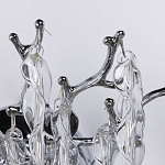 Бра цвета хром с ветвями и прозрачными стеклянными подвесками в виде вытянутых спиральных капель Droplet Chandelier варинант исполнения - 4 | Loft Concept в Уфе