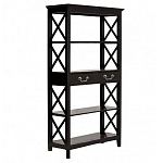 Стеллаж с 4-мя полками и 2-мя ящиками черного цвета из массива березы   варинант исполнения - 1 | Loft Concept в Уфе