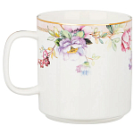 Кружка из фарфора белая с цветочным принтом 400 мл Flower Porcelain Collection варинант исполнения - 1 | Loft Concept в Уфе