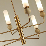 Люстра на штанге с 8-ю цилиндрическими матовыми плафонами и шарами из камня Orb Essence варинант исполнения - 11 | Loft Concept в Уфе