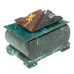 Шкатулка прямоугольная с зеркалом из натурального камня змеевик Stone Casket варинант исполнения - 4 | Loft Concept в Уфе