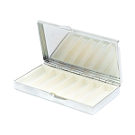 Таблетница карманная прямоугольная на 7 отделений с зеркалом и накладкой из натурального камня Амазонит Silver Stone Pillboxes варинант исполнения - 3 | Loft Concept в Уфе