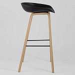 Барный стул на ножках из натурального дерева Boras Black варинант исполнения - 2 | Loft Concept в Уфе