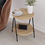 Стол приставной с 2-мя круглыми столешницами из дерева ESSEL OAK варинант исполнения - 8 | Loft Concept в Уфе