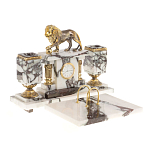 Настольный письменный набор из мрамора с декором в виде льва в подарочной упаковке Marble Accessory варинант исполнения - 2 | Loft Concept в Уфе