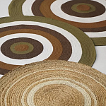 Ковер круглый из хлопка с контрастным узором Bullseye 150 варинант исполнения - 7 | Loft Concept в Уфе