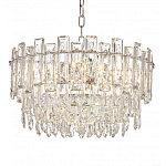 Круглая люстра с хрустальными подвесками на серебряном каркасе Gorgeous Crystal Light варинант исполнения - 2 | Loft Concept в Уфе