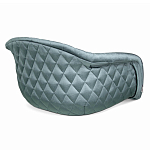 Барный стул со спинкой и мягкой обивкой с ромбами на 4-х деревянных ножках Голубой Велюр Ava Charm варинант исполнения - 3 | Loft Concept в Уфе