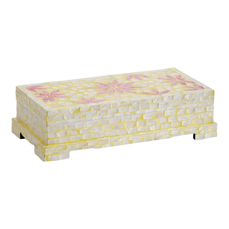 Шкатулка Oceane Bone Inlay Yellow Желтый Розовый Шкатулка Oceane Bone Inlay Yellow Желтый Розовый в Уфе | Loft Concept