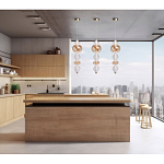 Подвесной светильник с вертикальной композицией из прозрачных и янтарных стеклянных шаров и ромбов Gabriel Scott Luna варинант исполнения - 21 | Loft Concept в Уфе