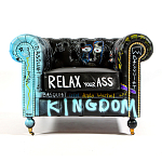 Кресло "Баския и Уорхол" Basquiat Warhol graffiti chair натуральная кожа варинант исполнения - 1 | Loft Concept в Уфе