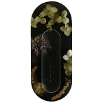Подставка под благовония из эпоксидной смолы с цветами черная Epoxy Resin Flowers Incense Oval Stand Black варинант исполнения - 1 | Loft Concept в Уфе