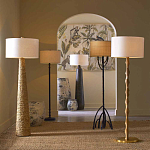 Торшер с цилиндрическим тканевым абажуром на каркасе волнистой формы Rotation варинант исполнения - 4 | Loft Concept в Уфе