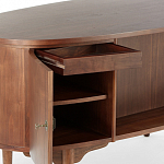 Дизайнерский письменный стол округлой формы с 4-мя ящиками и дверкой с полочками Rili варинант исполнения - 3 | Loft Concept в Уфе