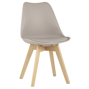 Стул с основой из пластика и мягким сиденьем Arvika Beige