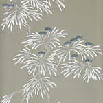 Обои ручная роспись Silk Tree Special Colourway on Pale Grey dyed silk варинант исполнения - 1 | Loft Concept в Уфе