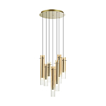 Люстра каскадная с 7-ю цилиндрическими плафонами из стекла Luminous Cylinders варинант исполнения - 4 | Loft Concept в Уфе