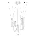 Подвесной светильник белого цвета с 6-ю изогнутыми плафонами Flow Loop варинант исполнения - 2 | Loft Concept в Уфе