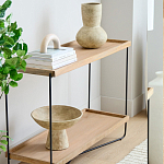 Консоль деревянной столешницей и полкой Wooden Table Top and Shelf варинант исполнения - 5 | Loft Concept в Уфе