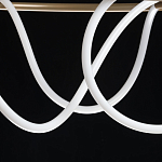 Люстра подвесная круглая золотого цвета с белыми изогнутыми световыми линиями Luke Lampco Tracer Lamp варинант исполнения - 9 | Loft Concept в Уфе