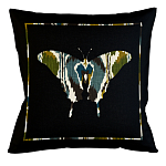 Подушка декоративная бабочка сине-зелёный орнамент Ikat Pattern варинант исполнения - 1 | Loft Concept в Уфе