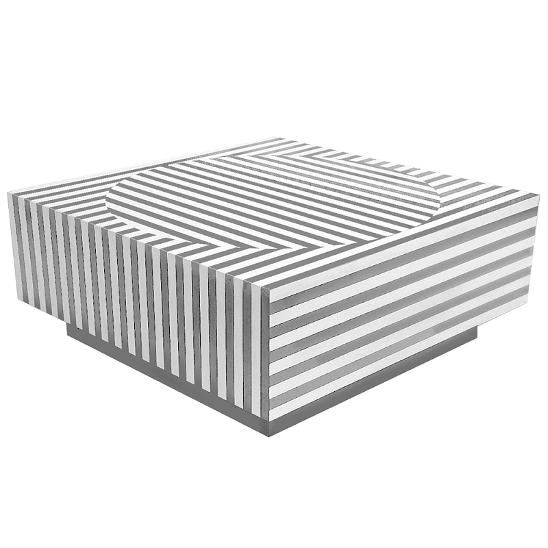 Большой журнальный Стол с инкрустацией Mandika Bone Inlay Coffee Table Серый Белый в Уфе | Loft Concept 