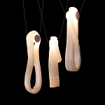 Подвесной светильник белого цвета с 3-мя изогнутыми плафонами Flow Loop варинант исполнения - 6 | Loft Concept в Уфе