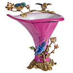 Ваза розового цвета из фарфора с птичкми и цветущими ветвями Garden of Eden варинант исполнения - 1 | Loft Concept в Уфе