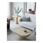 Столик кофейный кремового цвета с овальной столешницей и круглым основанием Cream Dalmen Table варинант исполнения - 9 | Loft Concept в Уфе