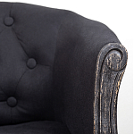 Кресло низкое в стиле прованс Черный Лен Louis French Armchair  варинант исполнения - 6 | Loft Concept в Уфе