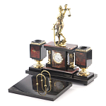 Настольный письменный набор из яшмы с часами в подарочной упаковке Manager Organizer варинант исполнения - 2 | Loft Concept в Уфе