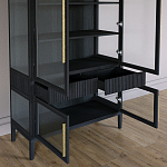 Витрина Primo со стеклянными фасадами и 2 ящиками Черный дуб варинант исполнения - 8 | Loft Concept в Уфе